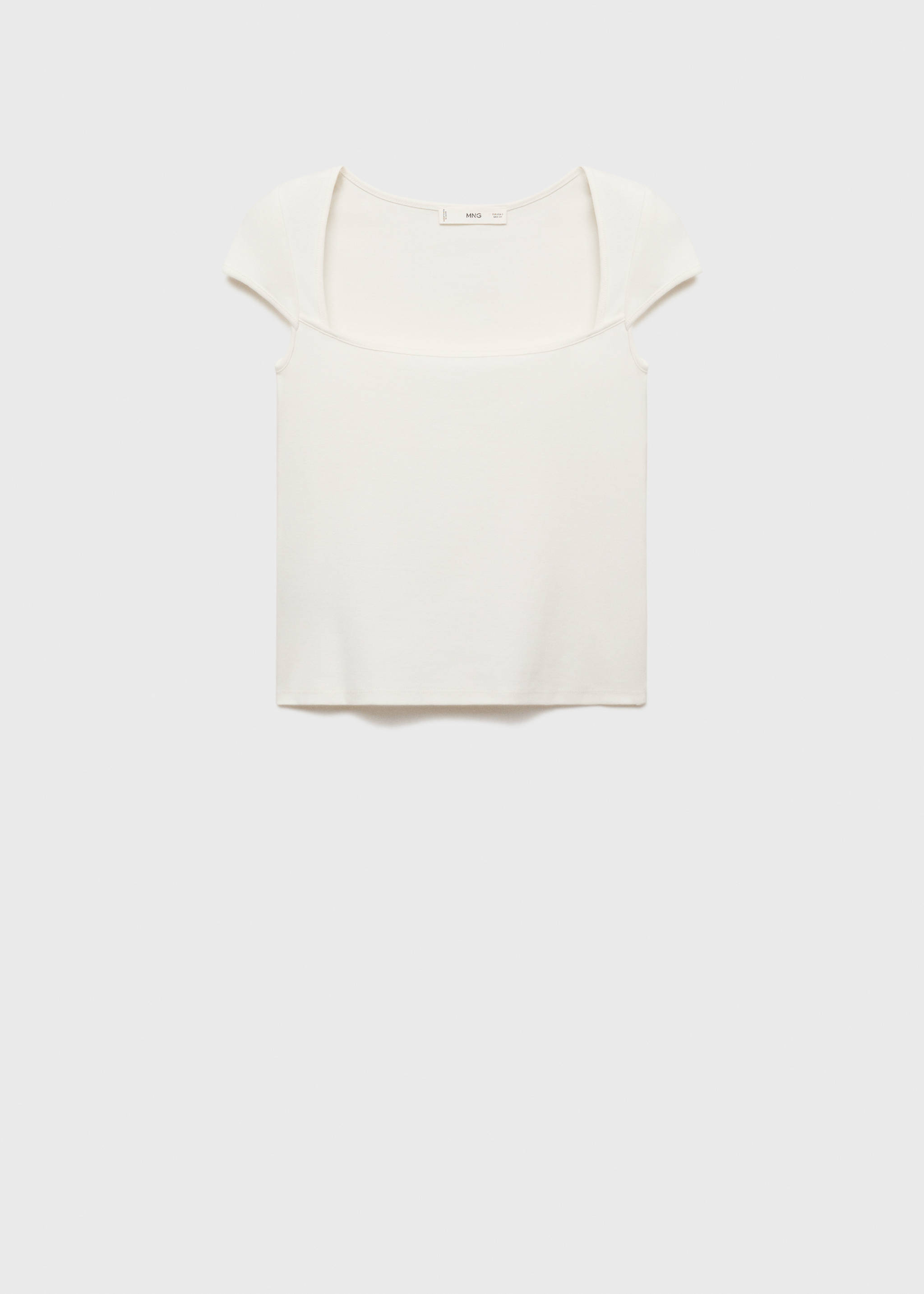 Cotton t-shirt with low neckline - Article without model