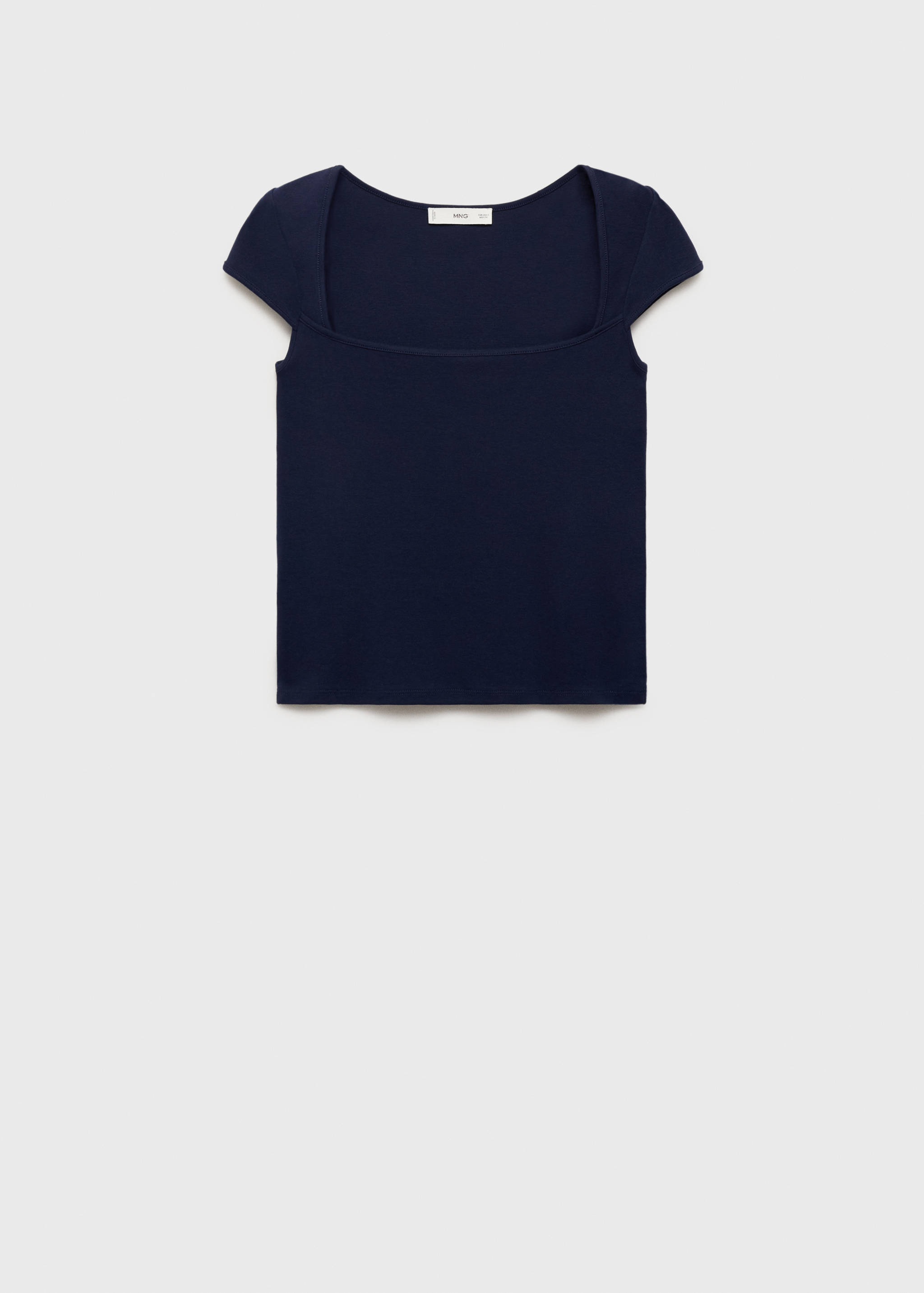 Cotton t-shirt with low neckline - Article without model