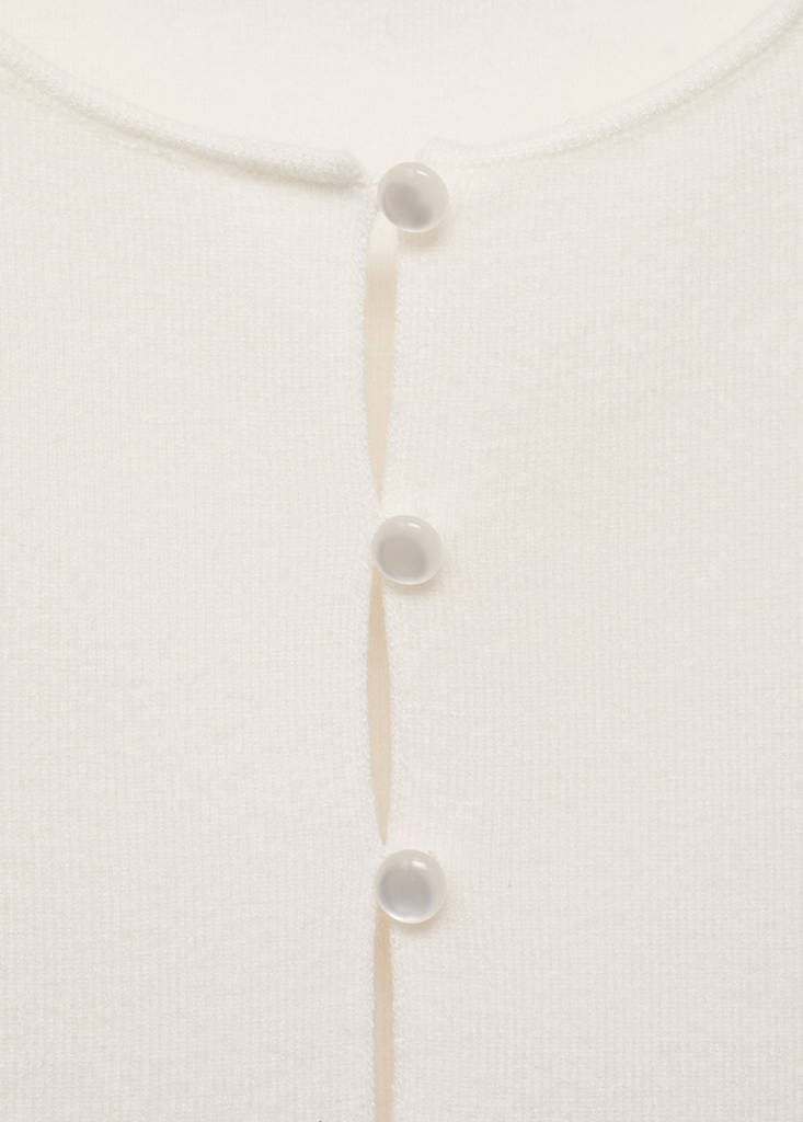 Fine-knit waistcoat with buttons — White