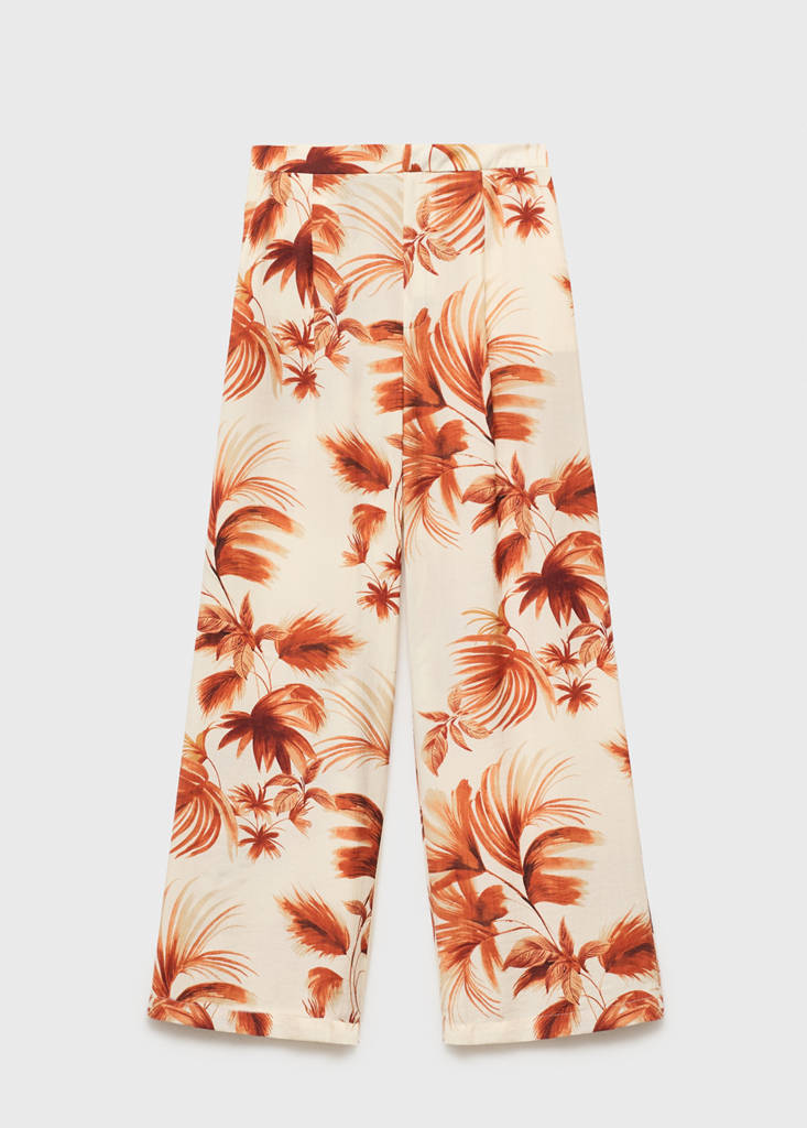 Straight-leg trousers with palm tree print — Off White