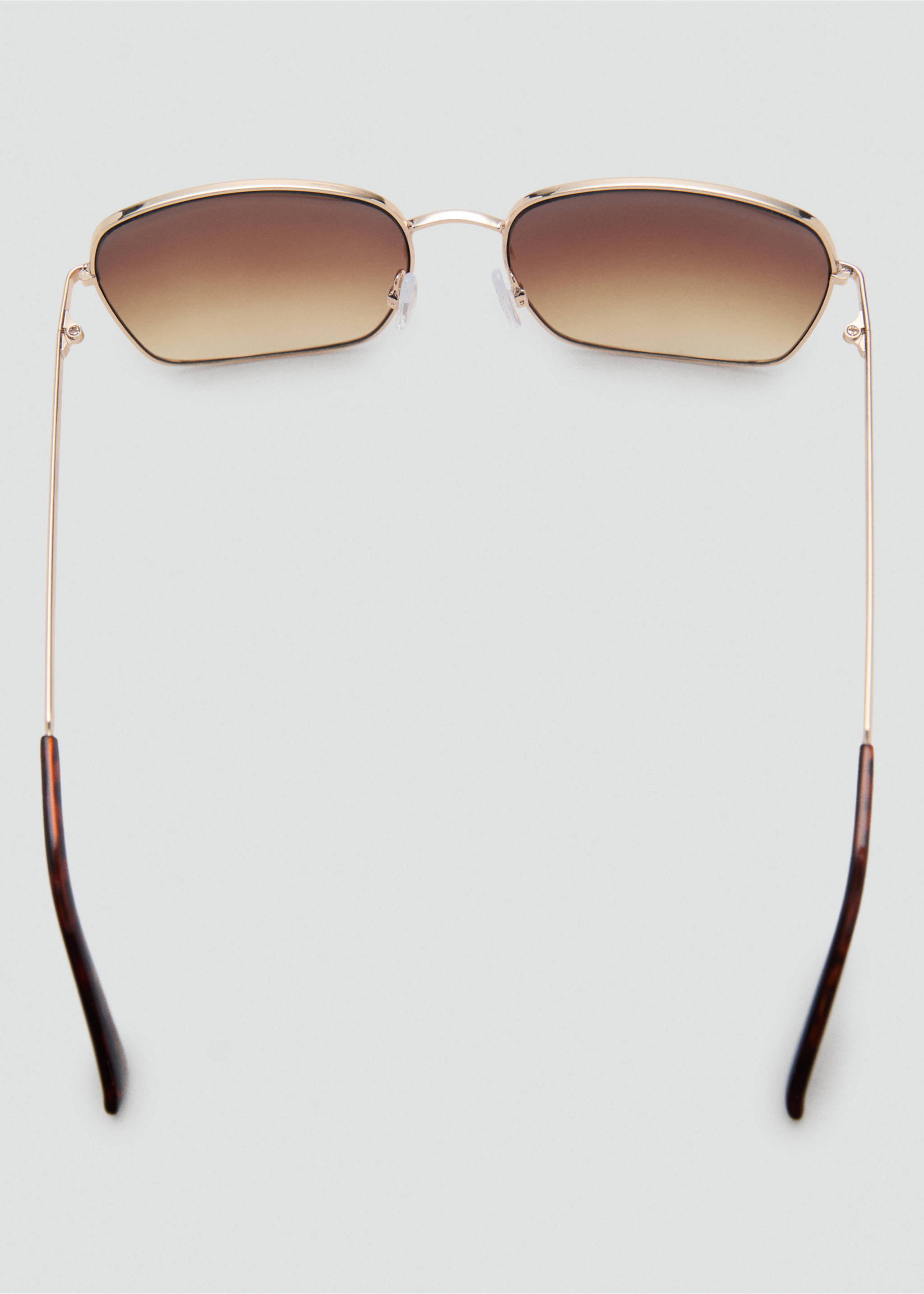 Square metallic frame sunglasses - Details of the article 1, Gold. Ref: 17082908-00.