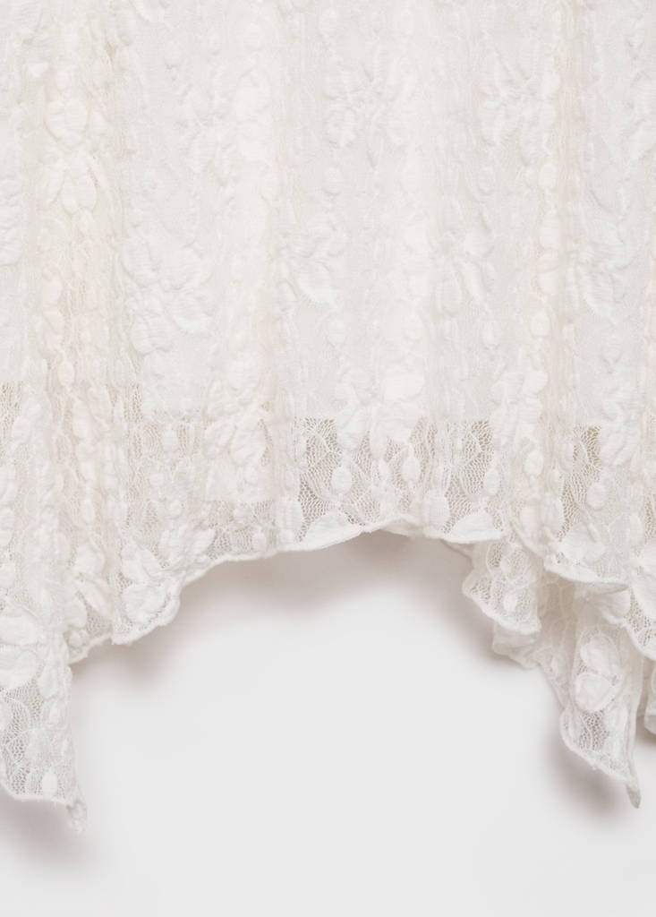 Lace midi skirt — White
