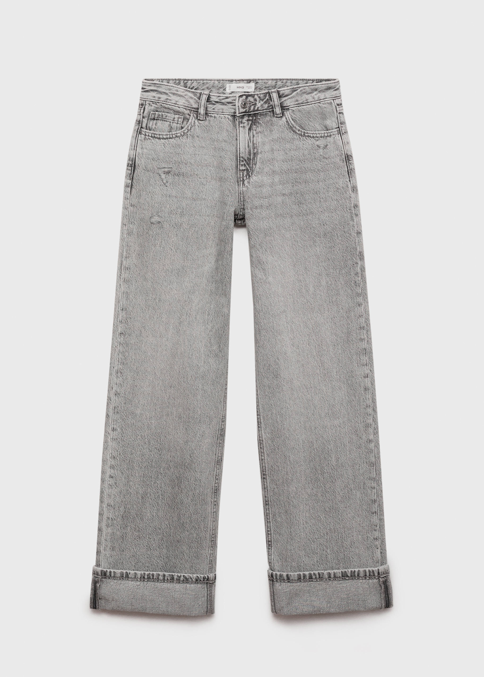 Wide leg jeans with turned-up hem - Article without model