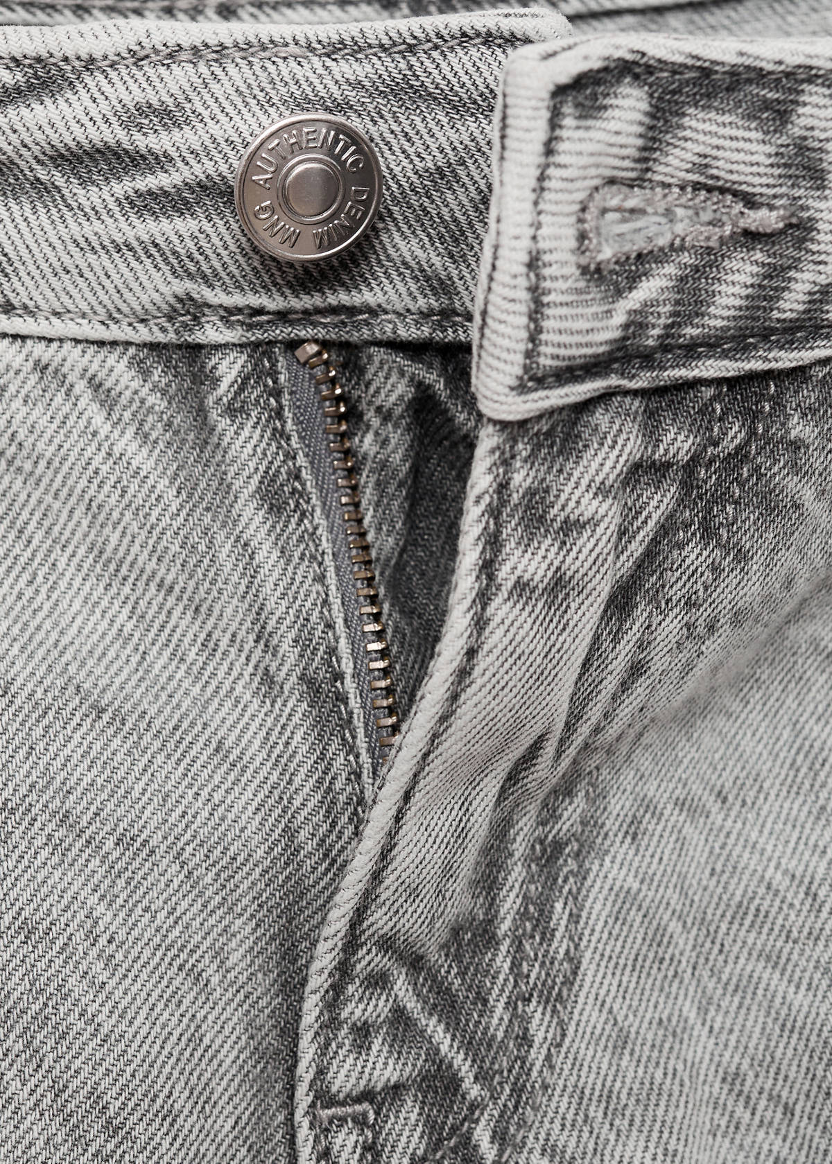 Wide leg jeans with turned-up hem — Denim Grey