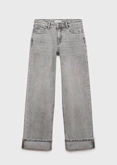 Wide leg jeans with turned-up hem — Denim Grey 4