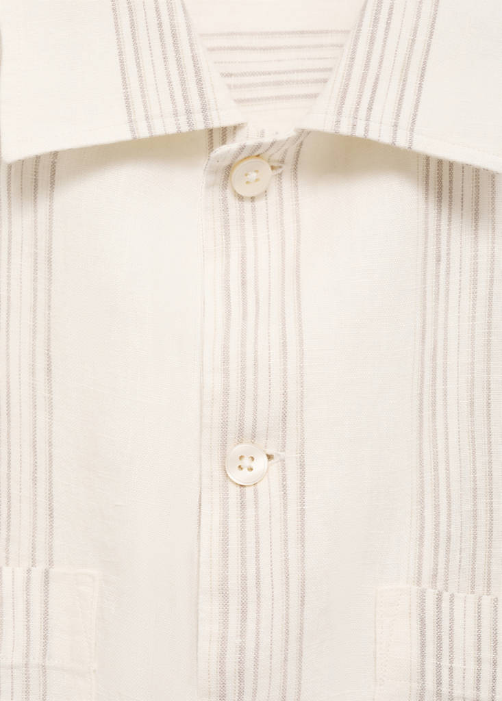 Striped linen overshirt — Off White