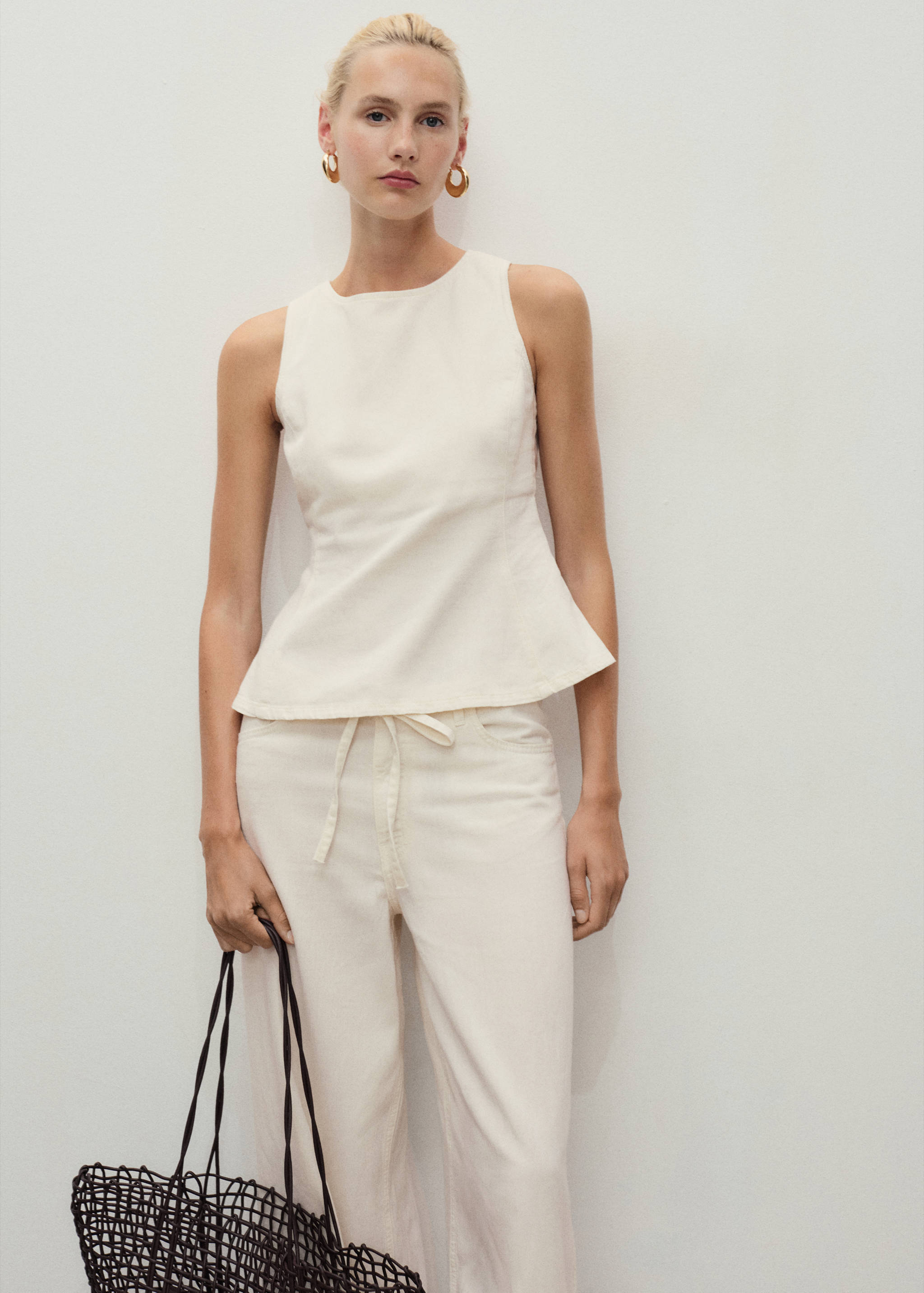 Ausgestelltes Denim-Top - Mittlere Ansicht