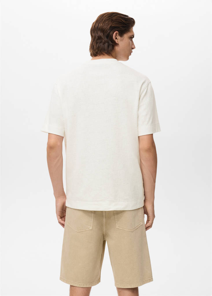 Textured cotton T-shirt — Off White
