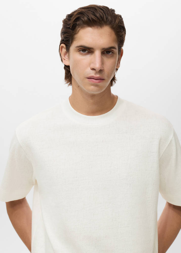 Textured cotton T-shirt — Off White