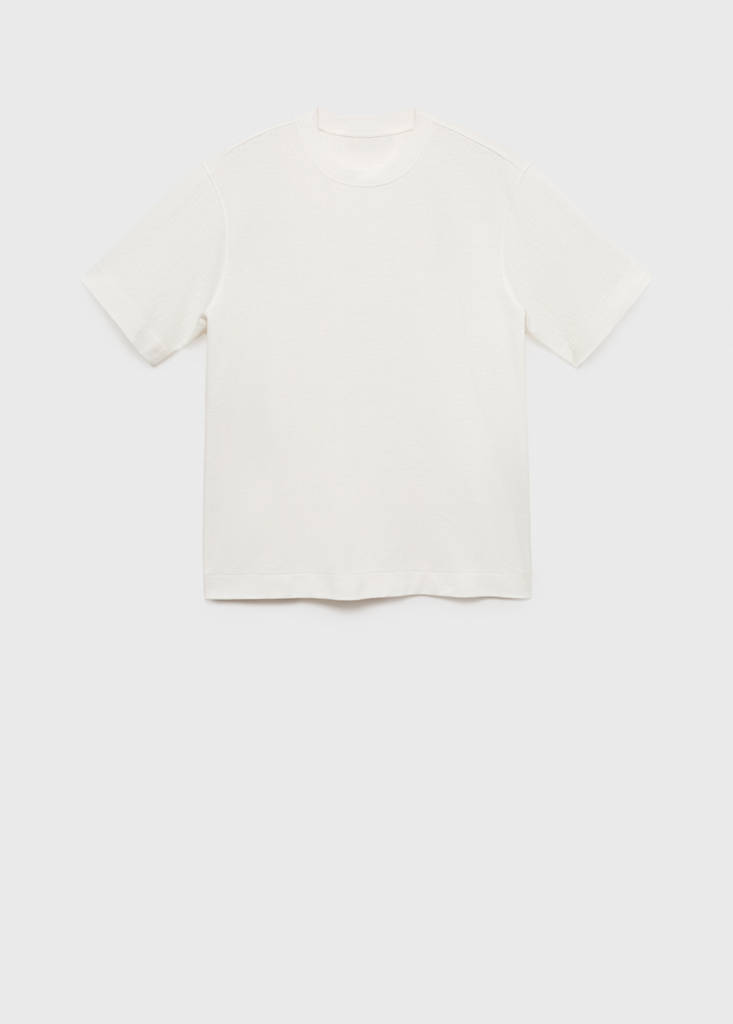 Textured cotton T-shirt — Off White