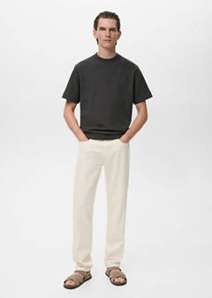 Textured cotton T-shirt — Charcoal 2