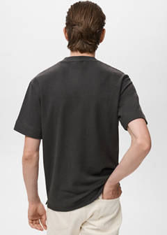 Textured cotton T-shirt — Charcoal 3