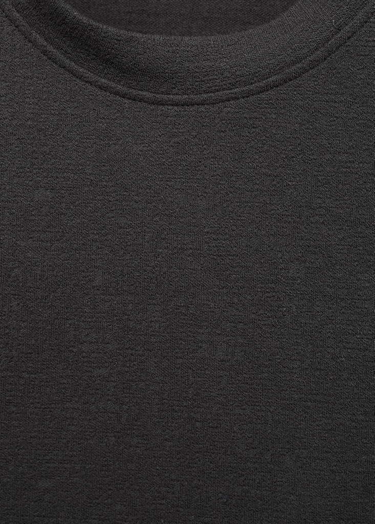 Textured cotton T-shirt — Charcoal