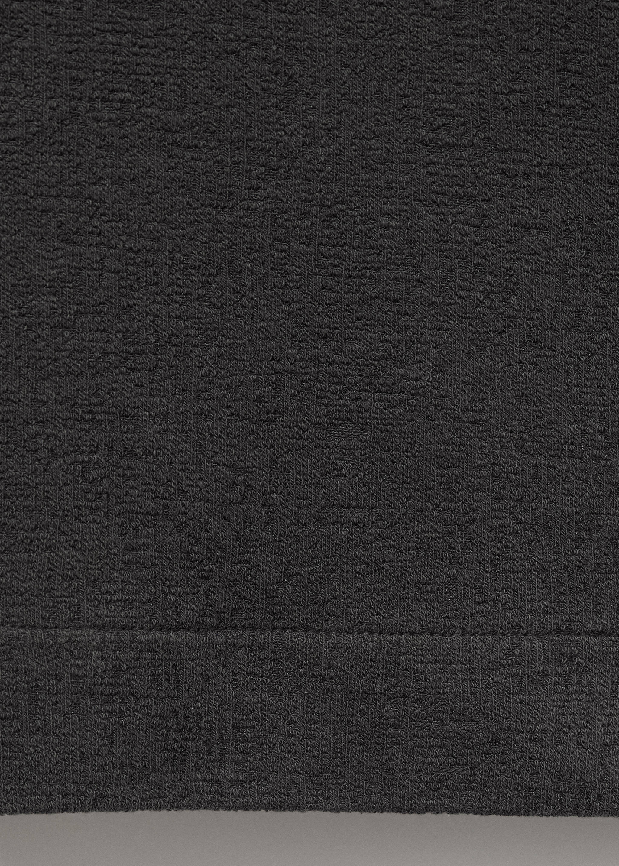 Textured cotton T-shirt - Details of the article 0