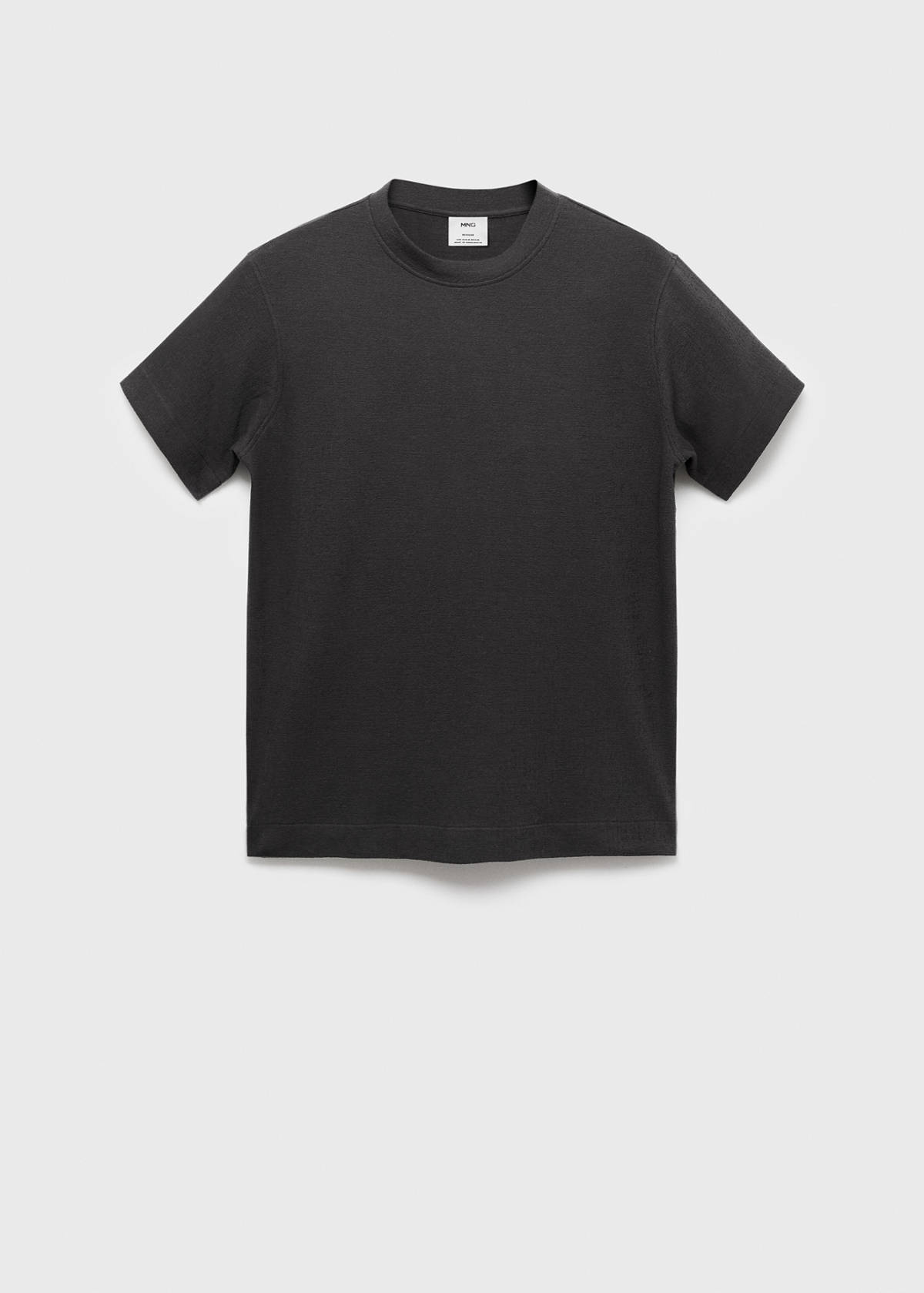 Textured cotton T-shirt — Charcoal