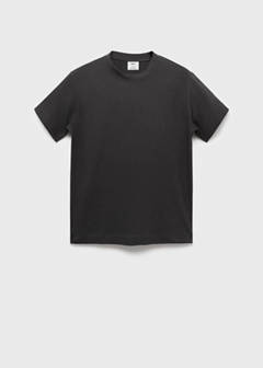 Textured cotton T-shirt — Charcoal 7
