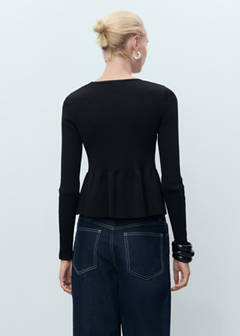 Knitted cardigan with ties — Black 3