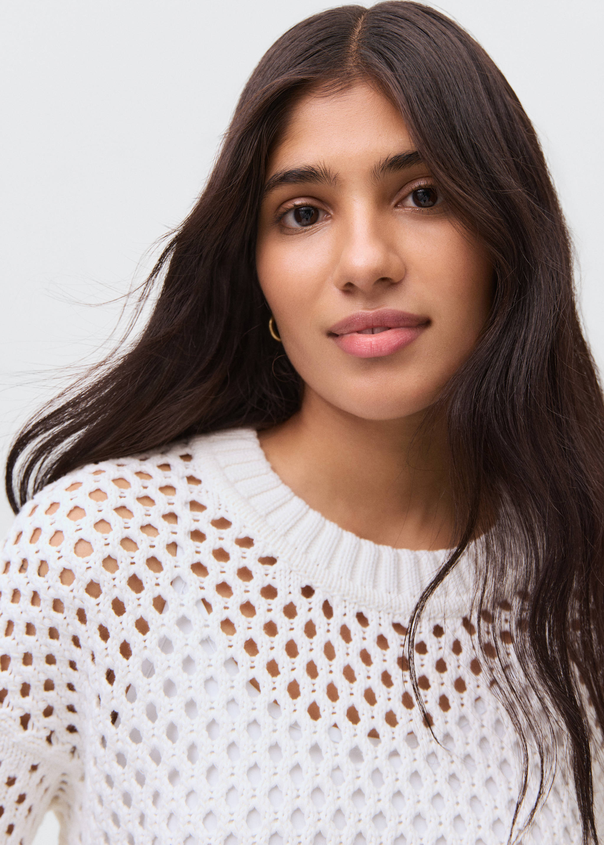 Knit sweater with lace pattern - Details of the article 1