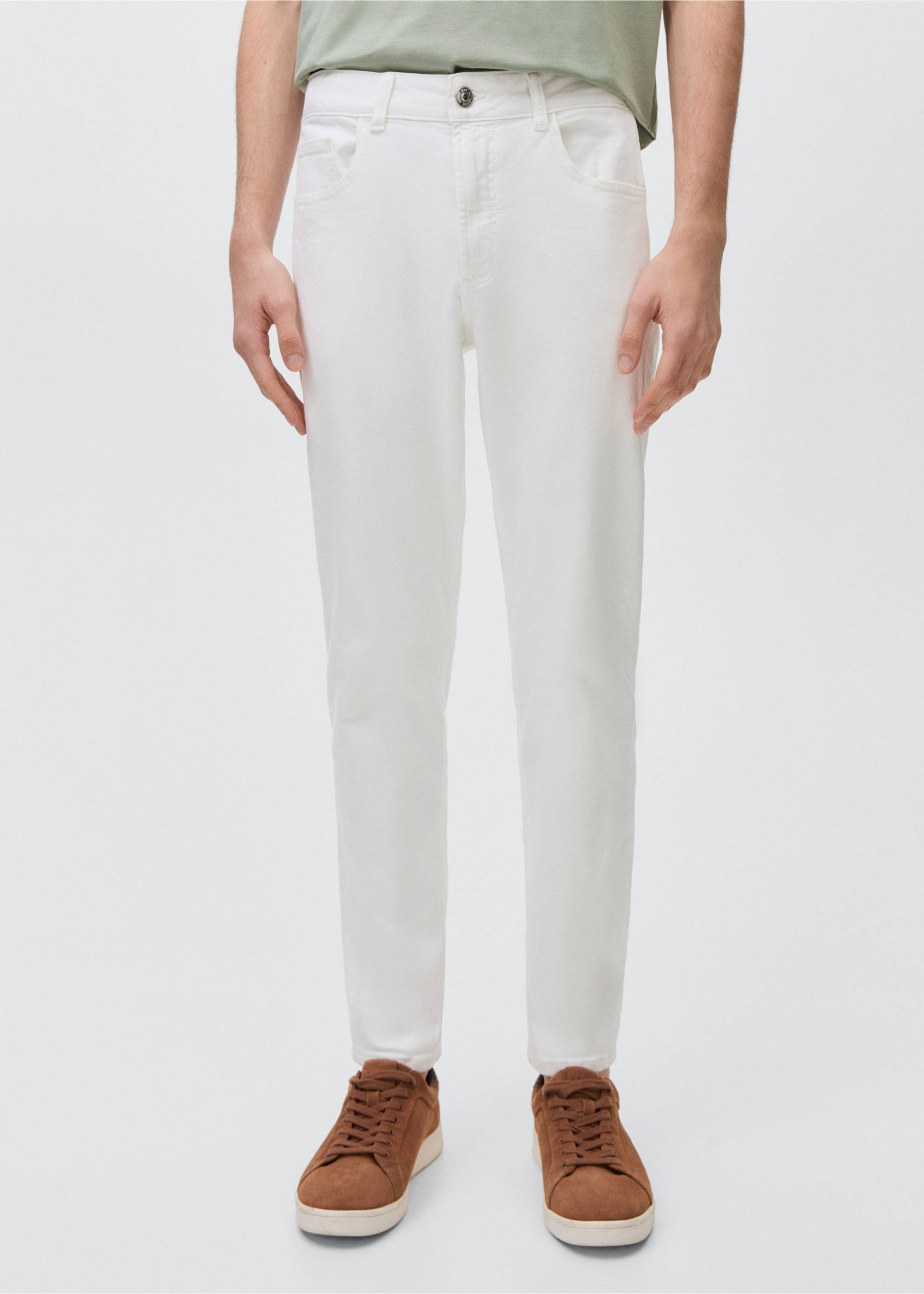 Jeans straight fit - Plano medio, Blanco. Ref: 17083278-00.