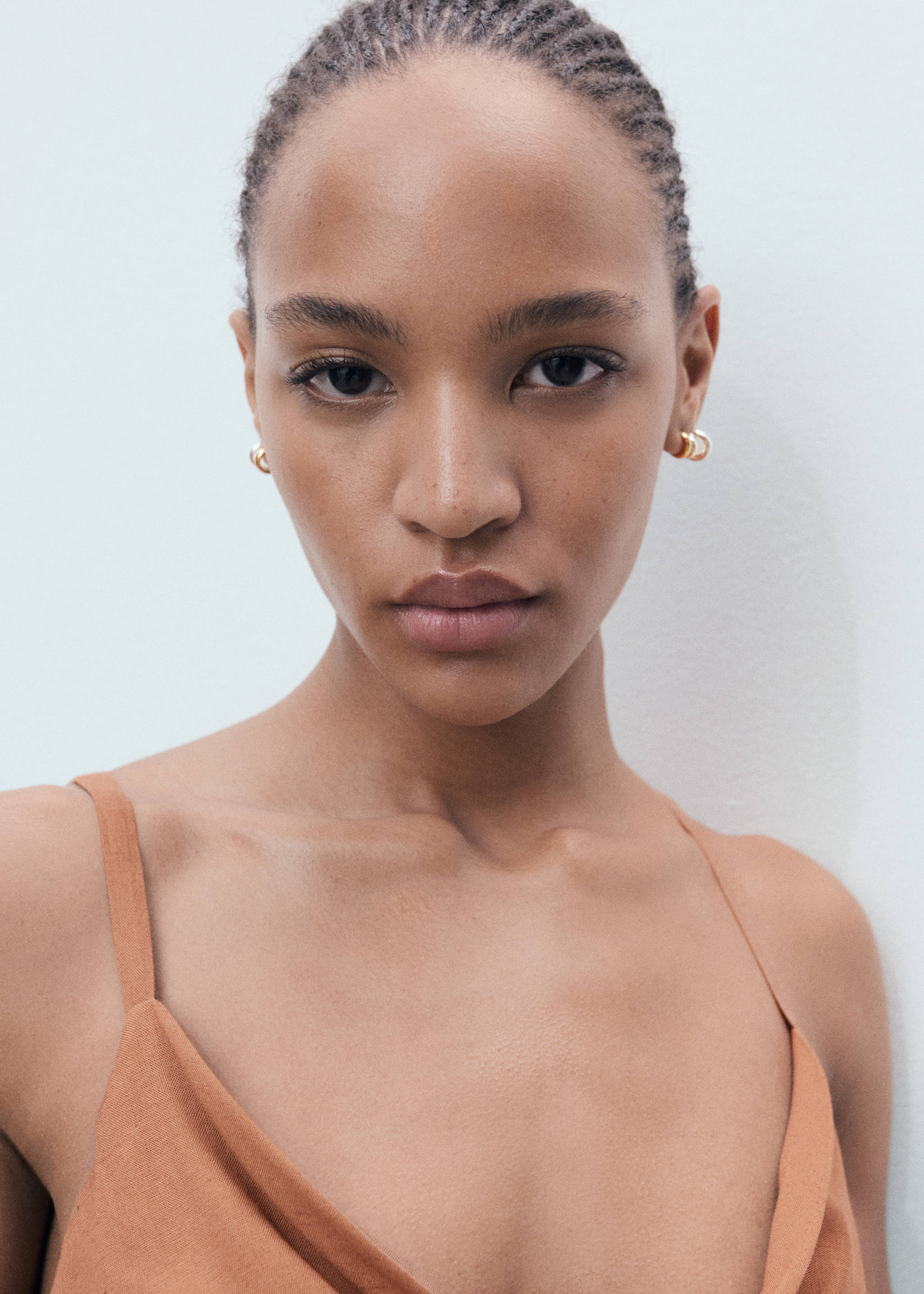 Long jumpsuit with draped neckline - Details of the article 1