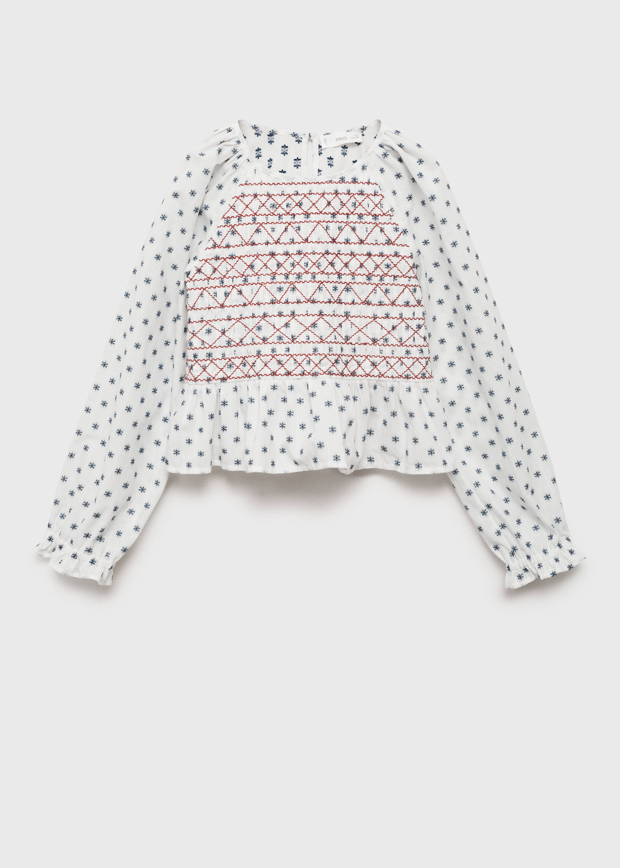 Embroidered printed blouse - Article without model