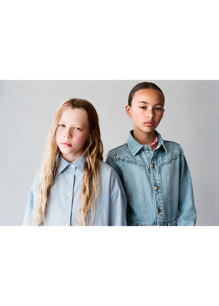 Long denim jumpsuit — Light Blue