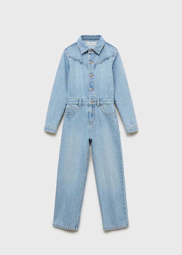 Long denim jumpsuit — Light Blue