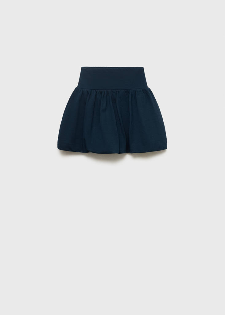 Puffed cotton skirt — Dark Navy