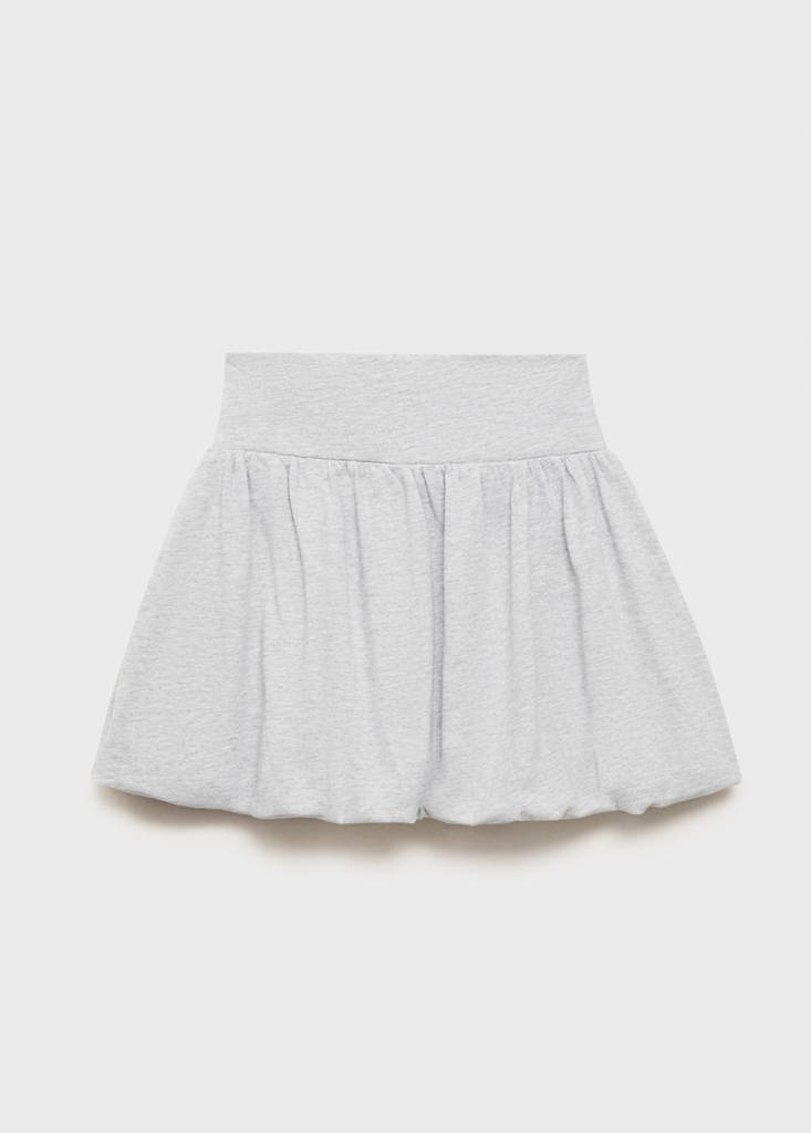 Puffed cotton skirt — Light Heather Grey