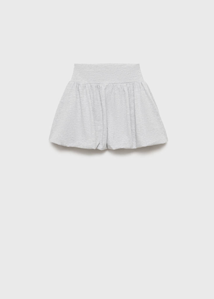 Puffed cotton skirt — Light Heather Grey