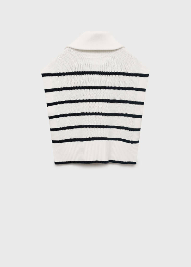 Perkins-neck knitted waistcoat — Off White