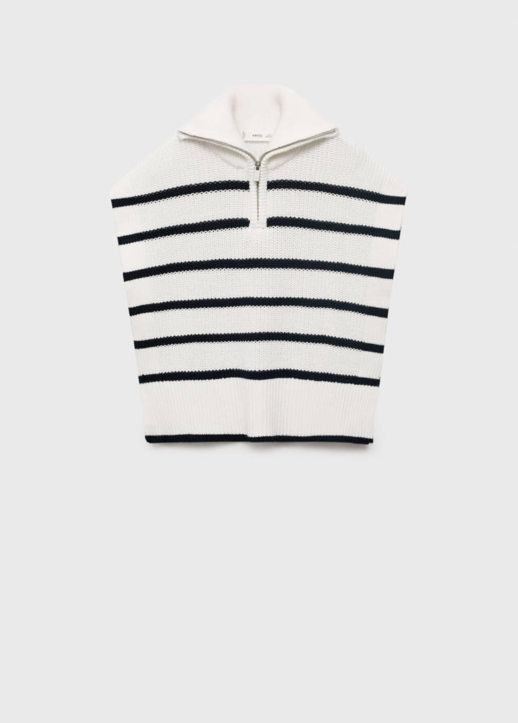 Perkins-neck knitted waistcoat — Off White