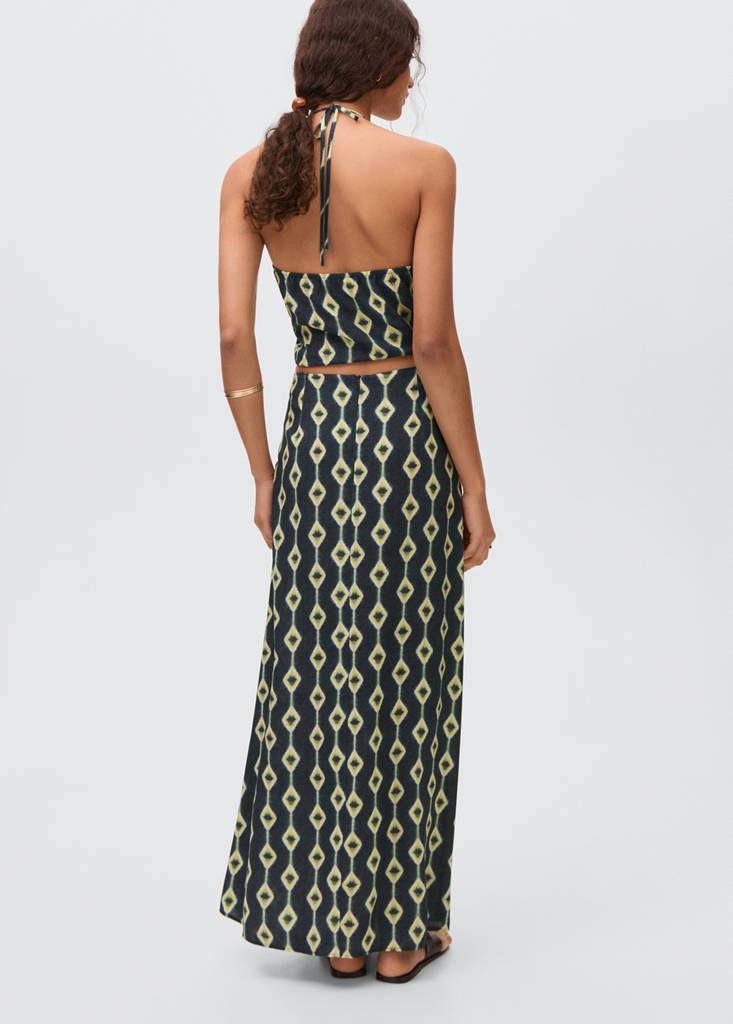 Printed long skirt — Blue