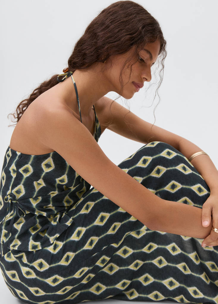 Printed long skirt — Blue
