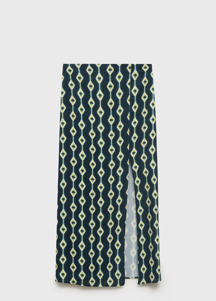 Printed long skirt — Blue