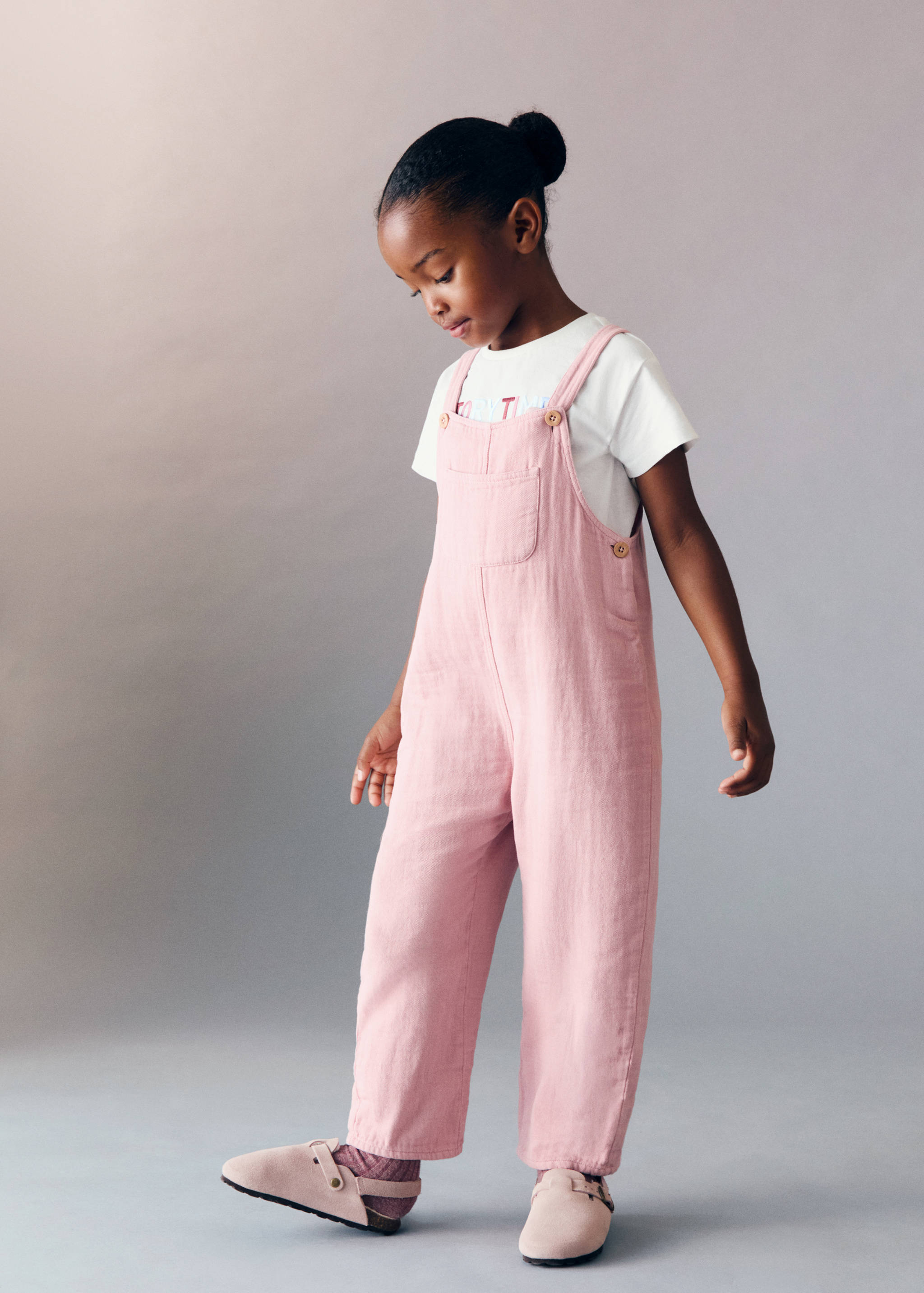 Long cotton dungarees - General plane