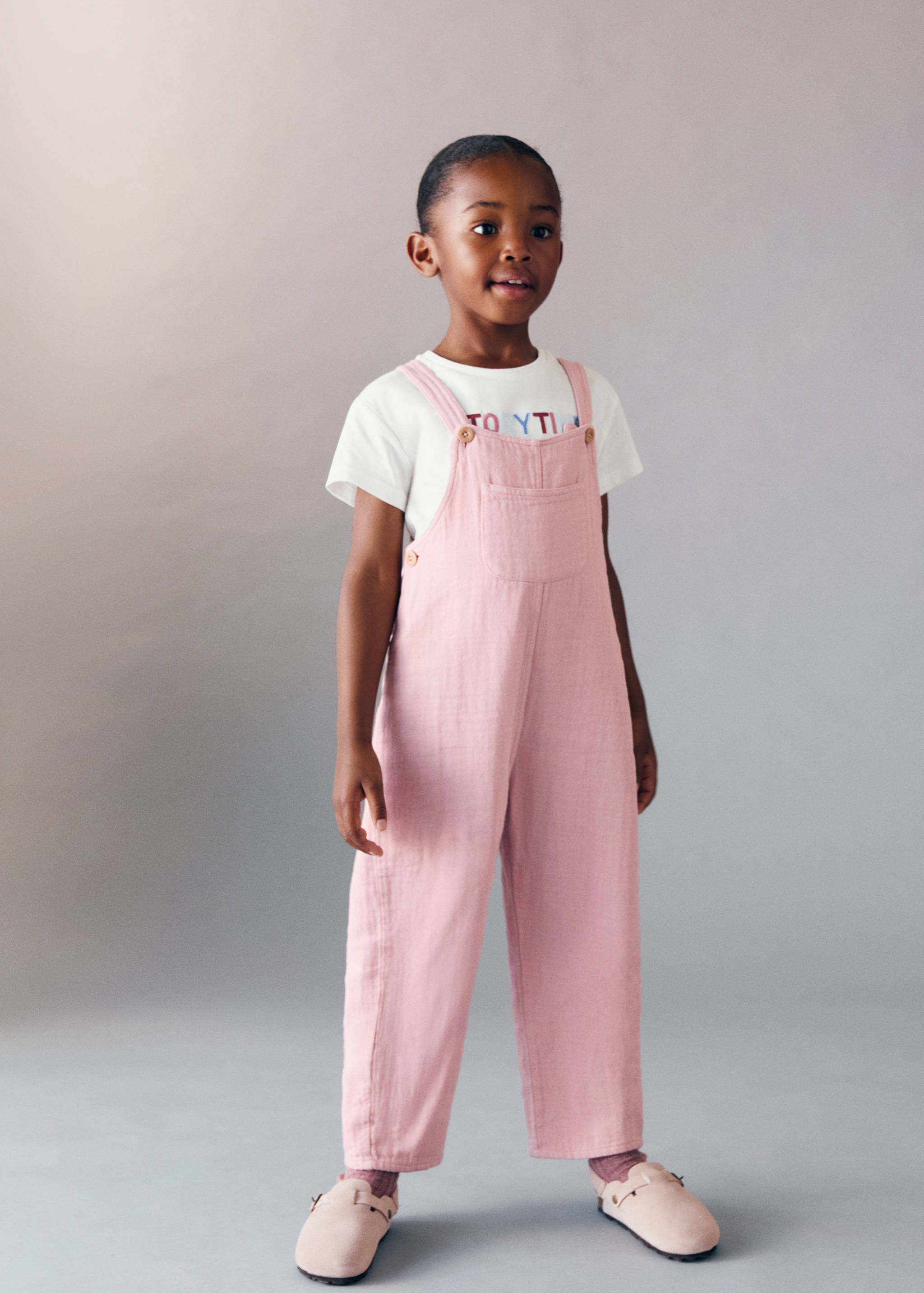 Long cotton dungarees - Medium plane