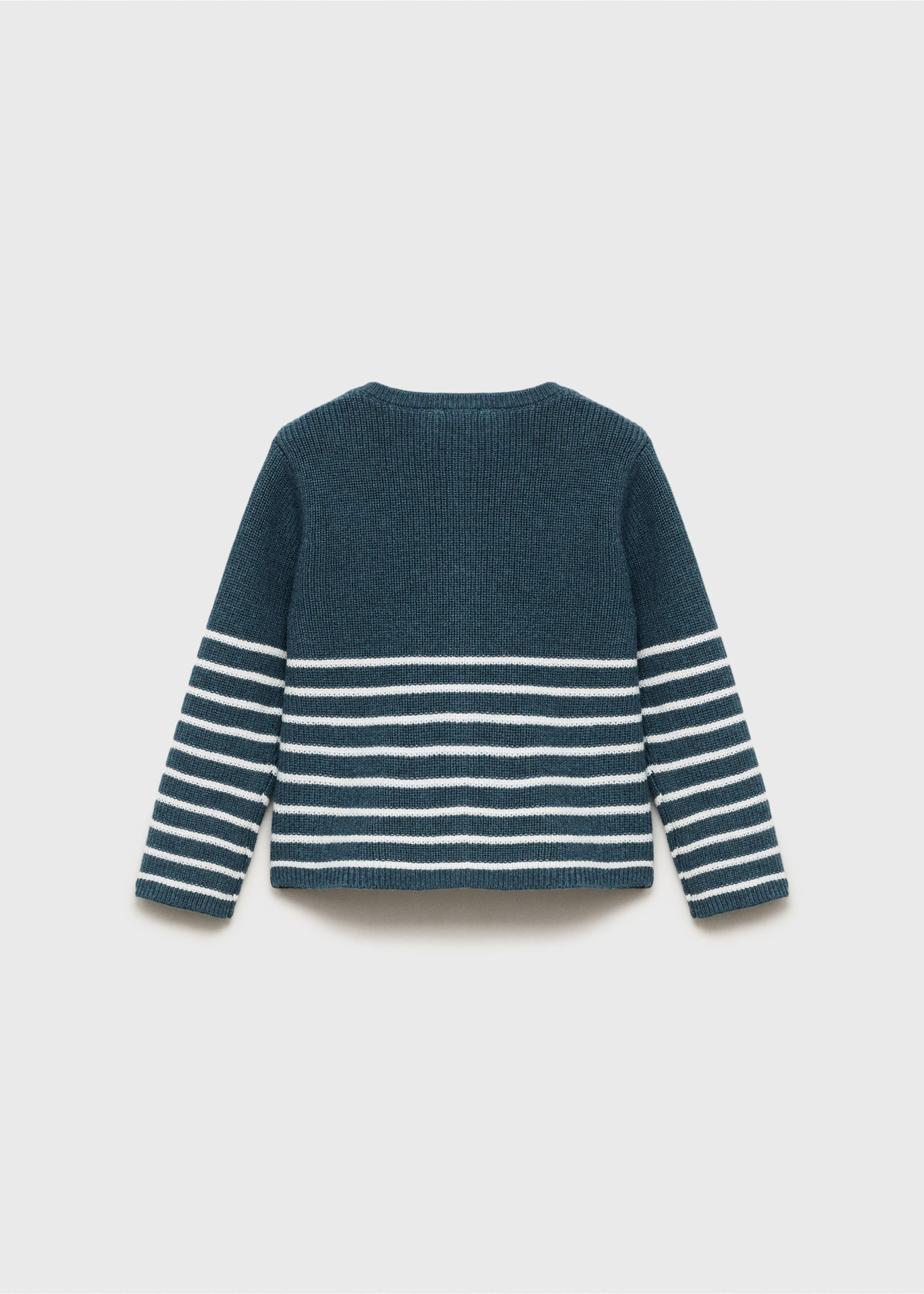 Stripped knit cardigan - Reverse of the article, Petrol Blue. Ref: 17083291-00.