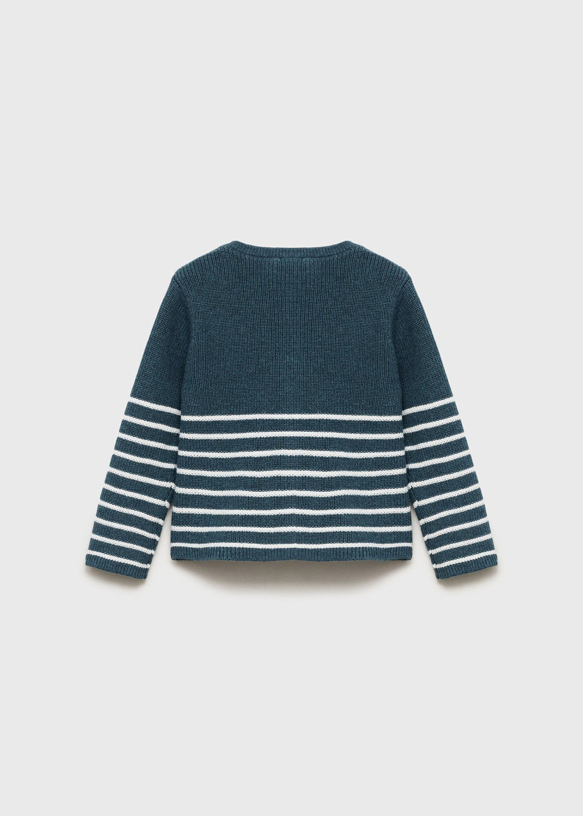 Stripped knit cardigan — Petrol Blue