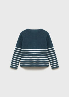 Stripped knit cardigan — Petrol Blue 3