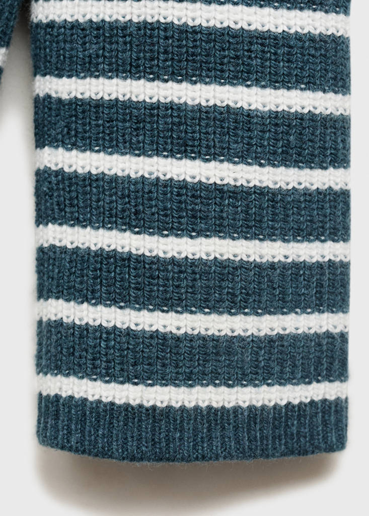 Stripped knit cardigan — Petrol Blue