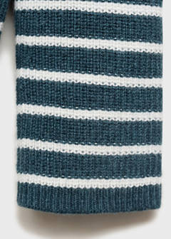 Stripped knit cardigan — Petrol Blue 4