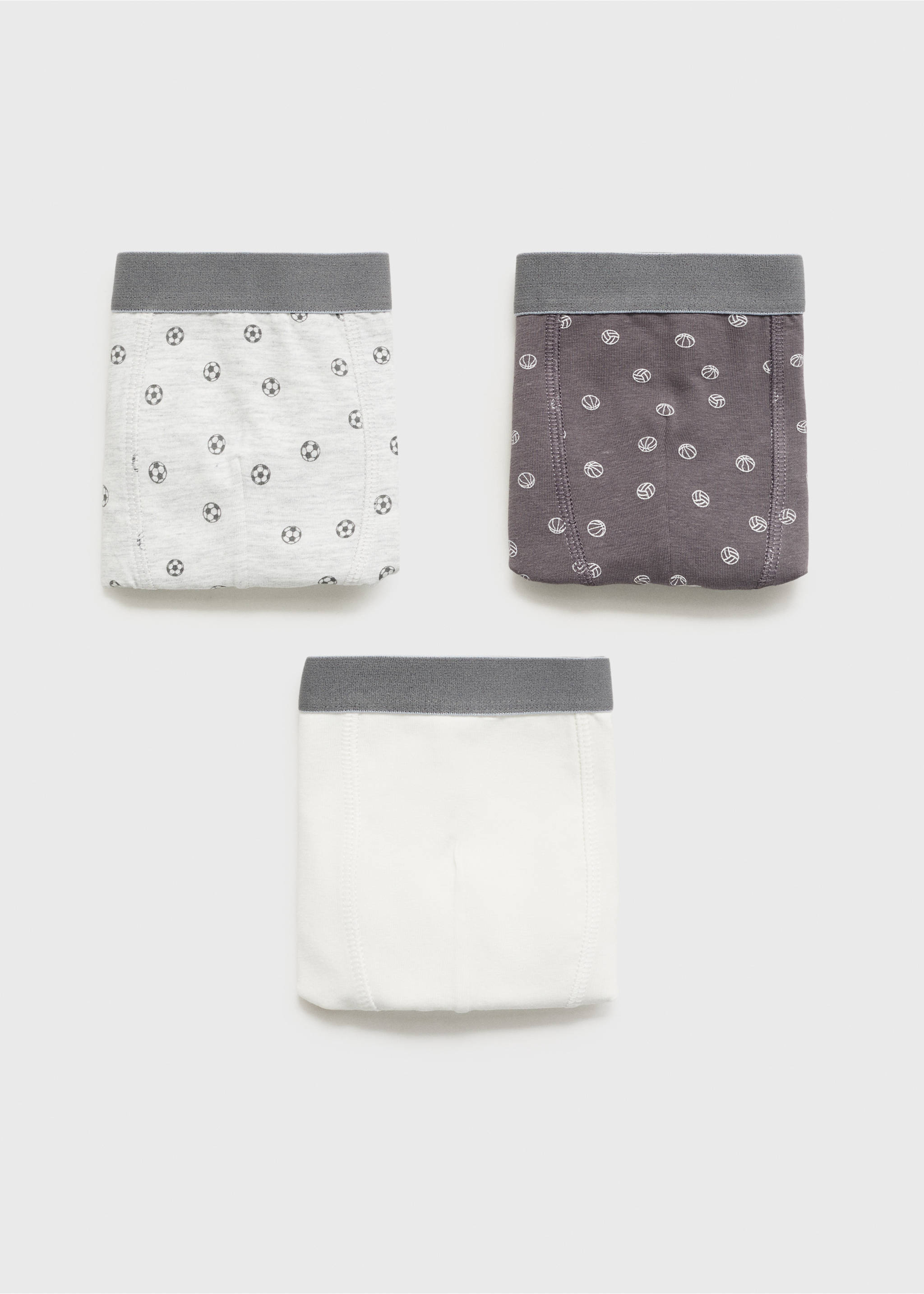 3-pack combined briefs - Article without model, Medium Heather Grey. Ref: 17083301-00.