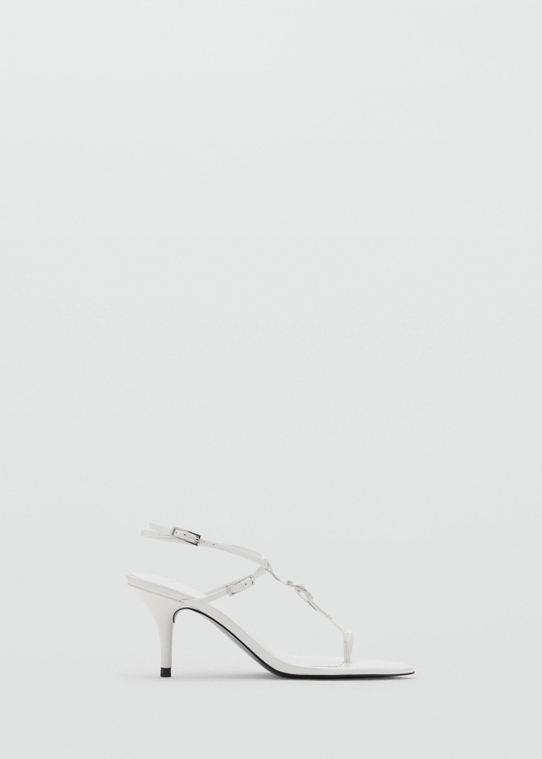 Leather heeled sandals with buckles - Article without model