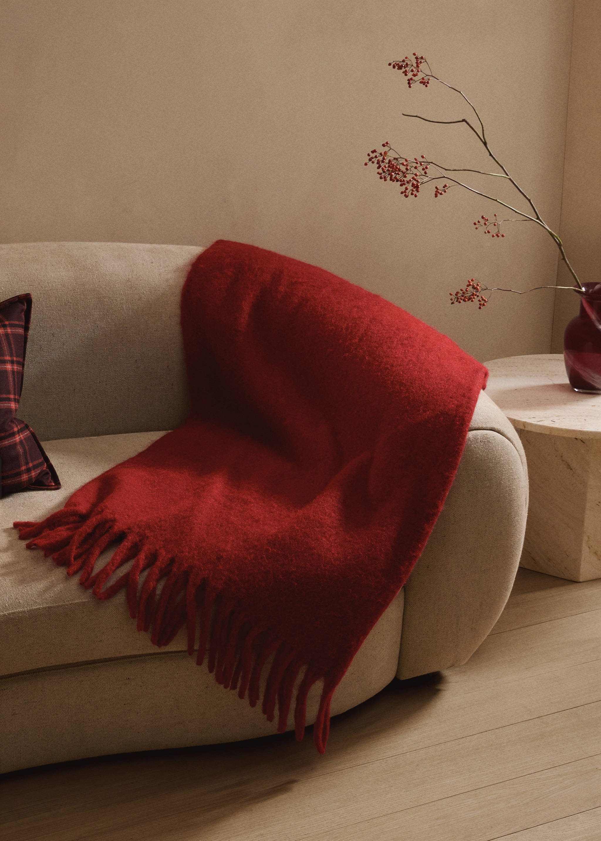 Pătură din amestec de lână cardată melange - Detaliu al articolului 7