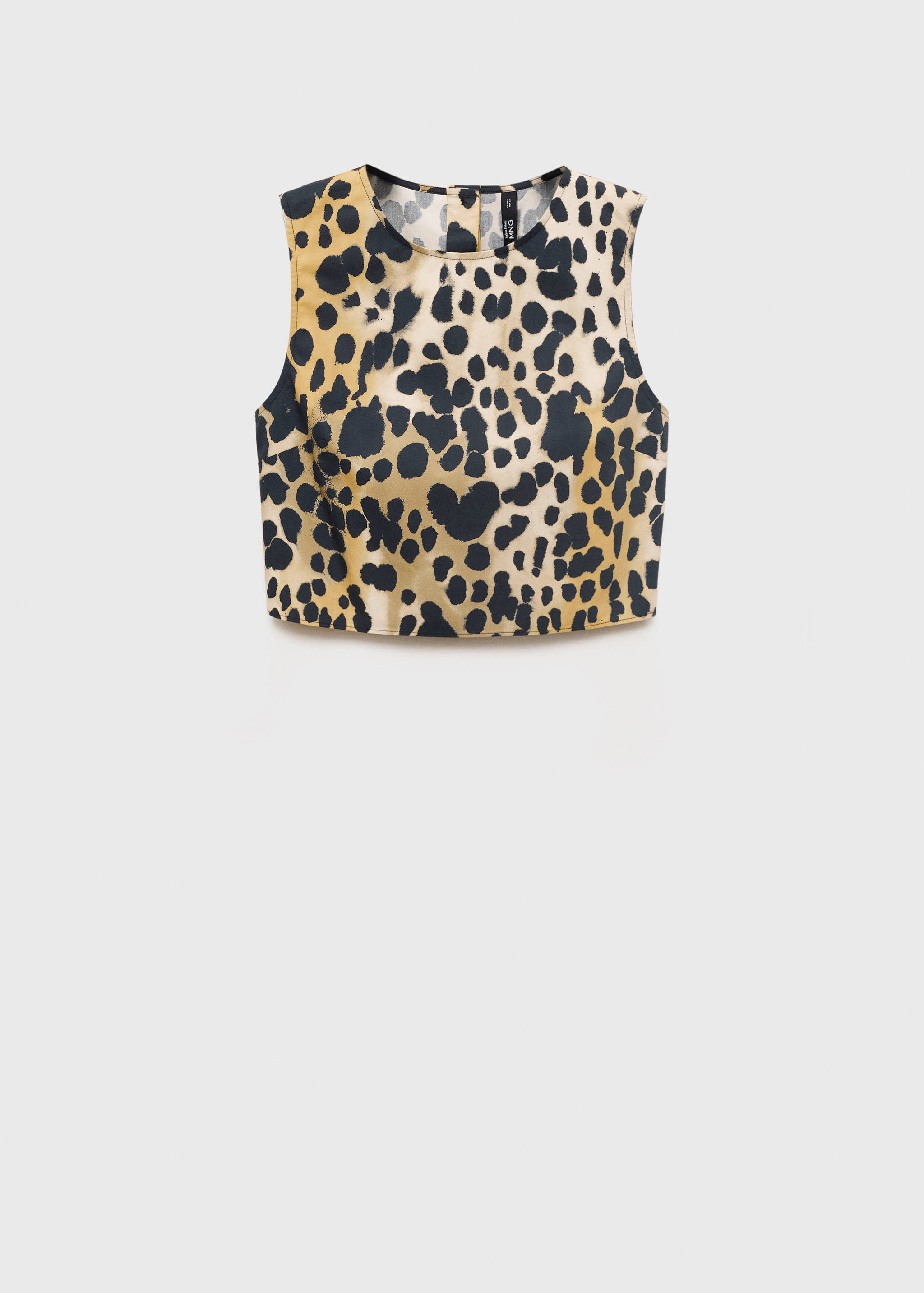 Leopard-print buttoned crop top - Article without model