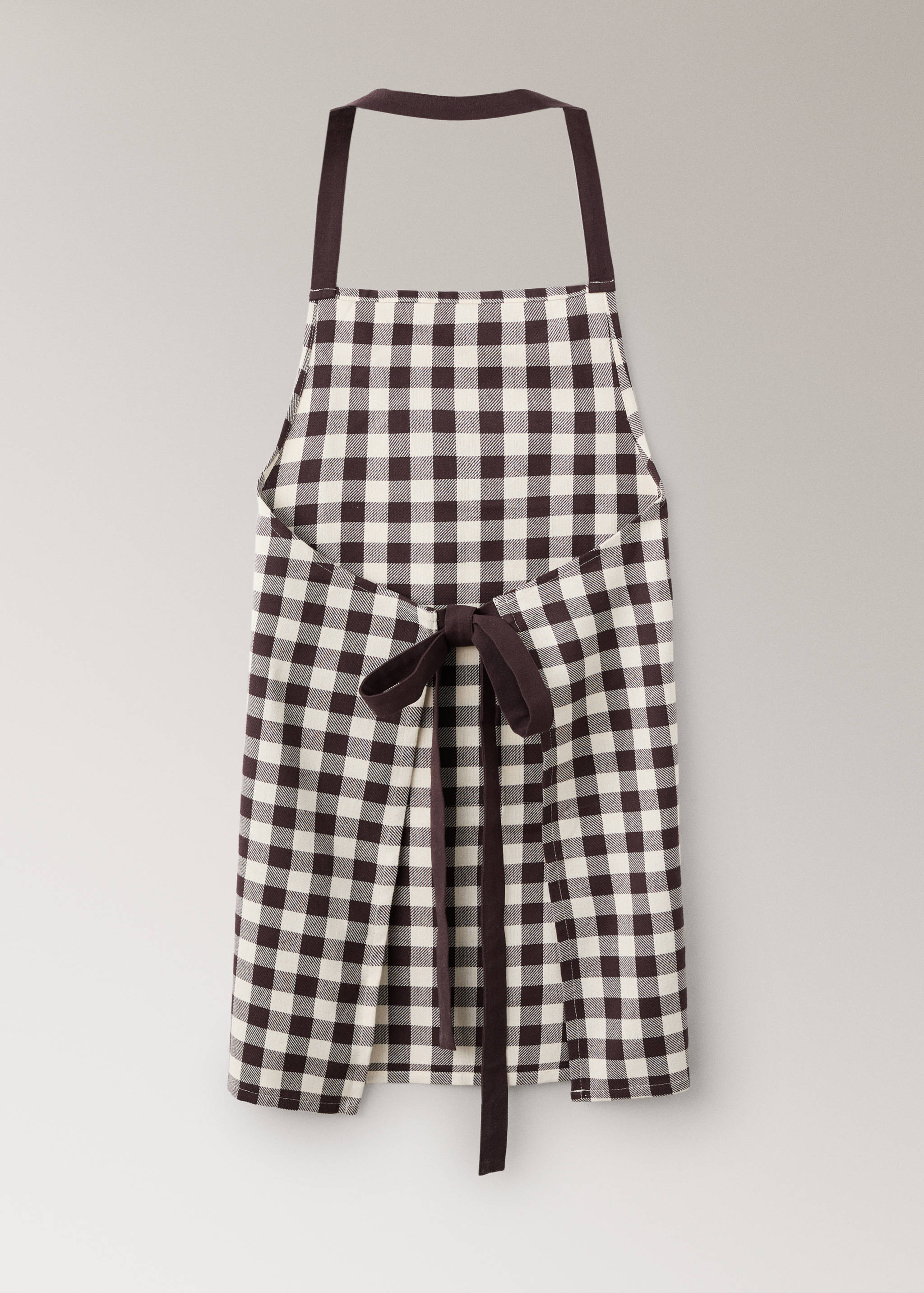 Gingham check cotton apron - Details of the article 1