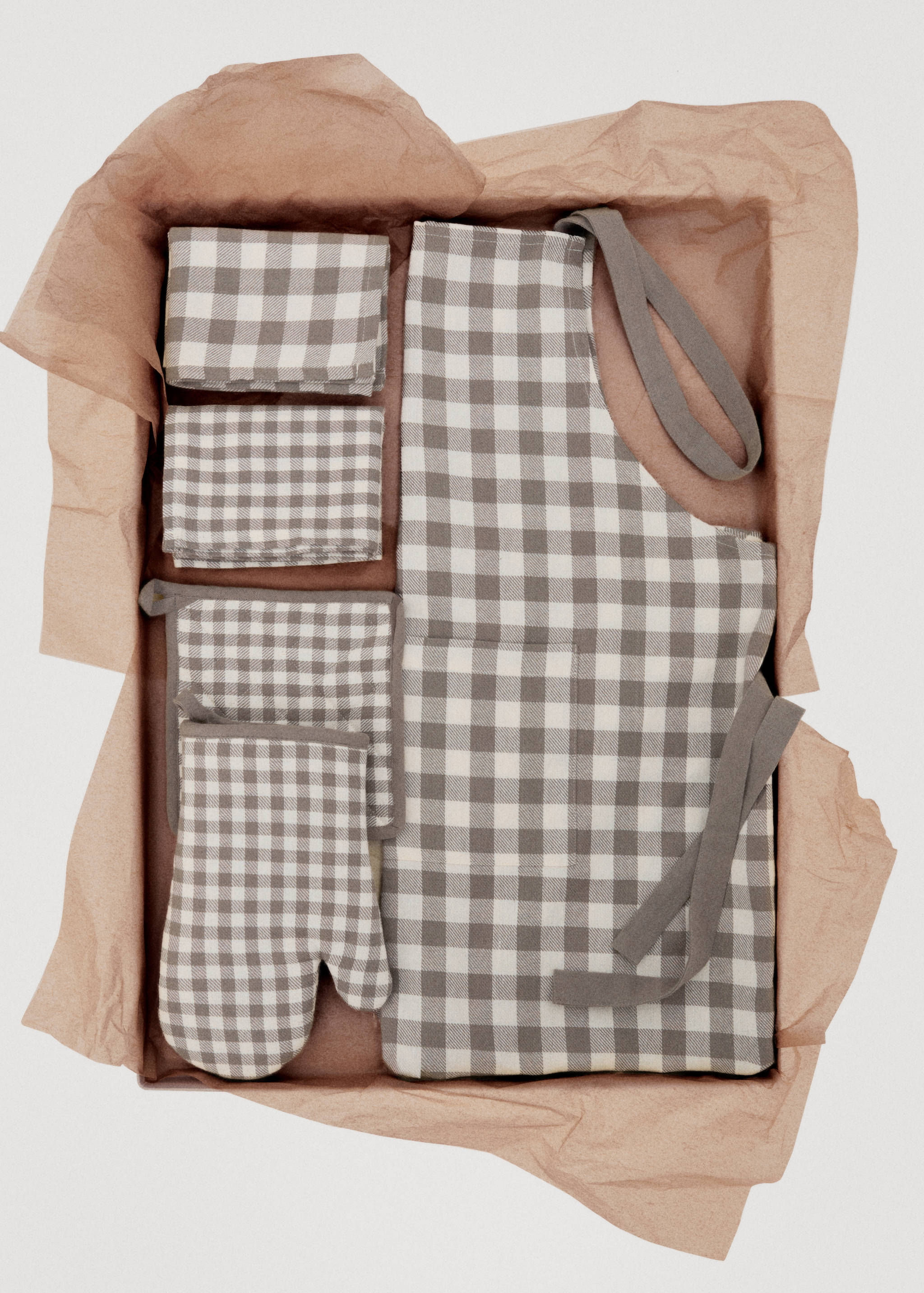 Gingham check cotton apron - Details of the article 7