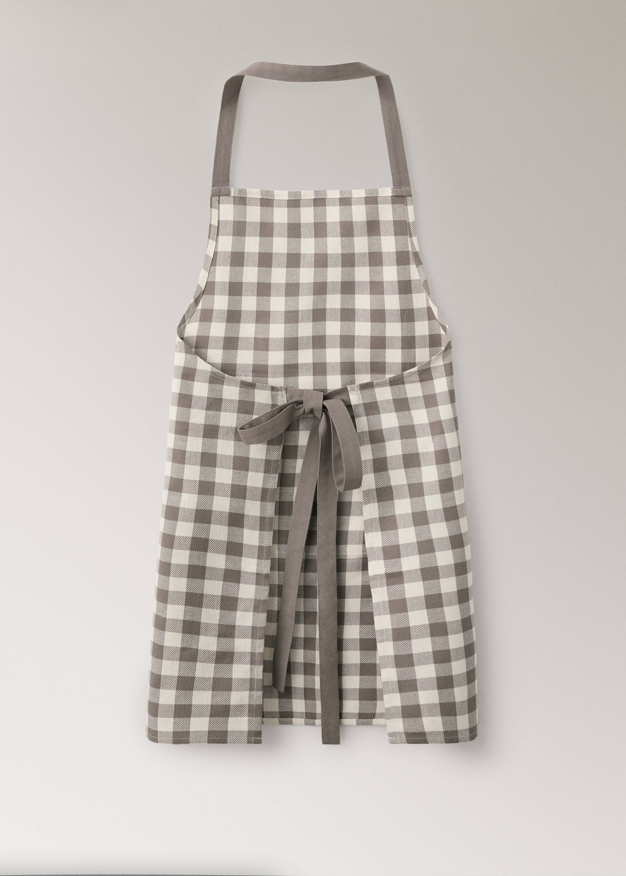 Gingham check cotton apron - Details of the article 1