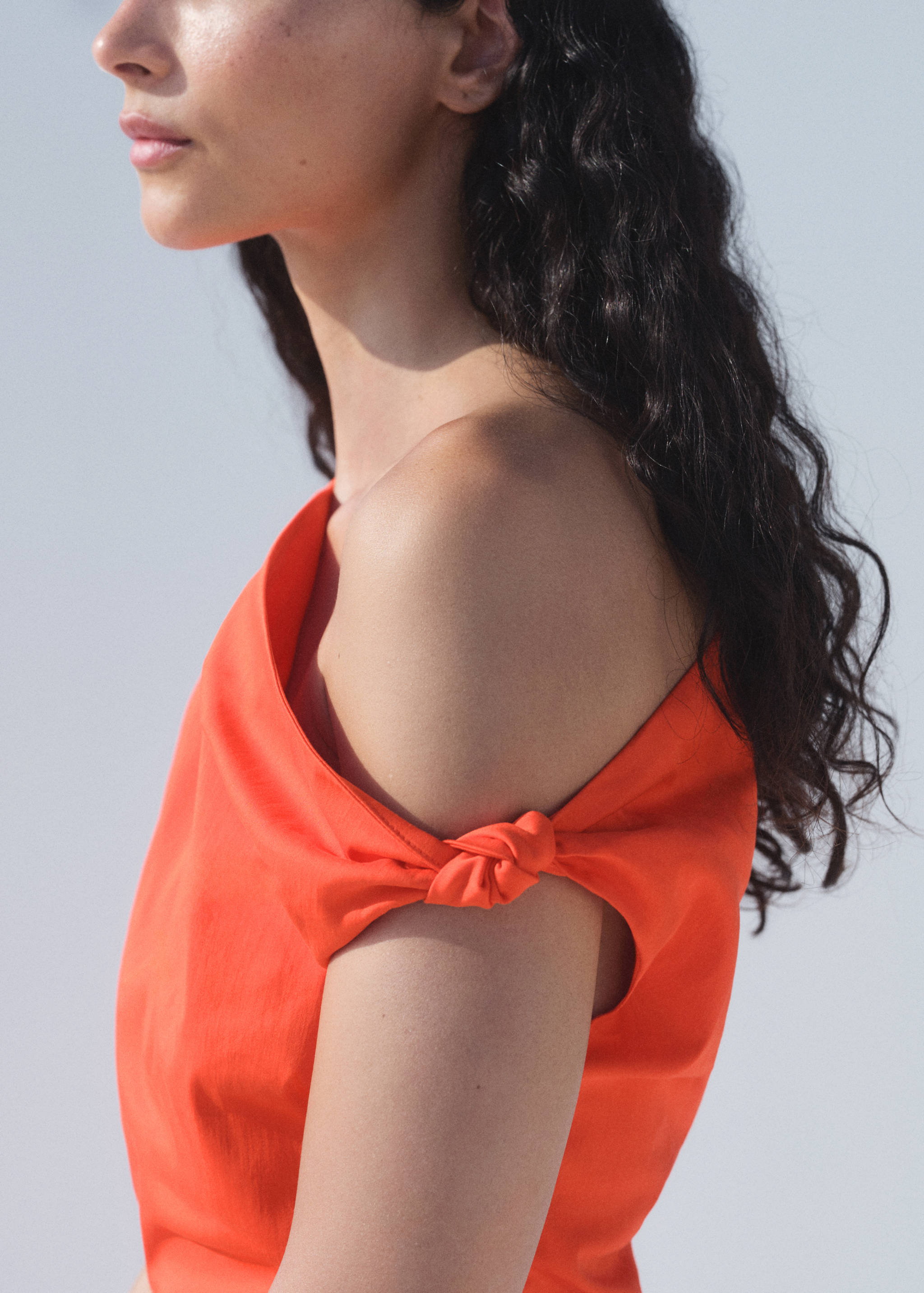 Ruched dress with asymmetrical neckline - Details of the article 1